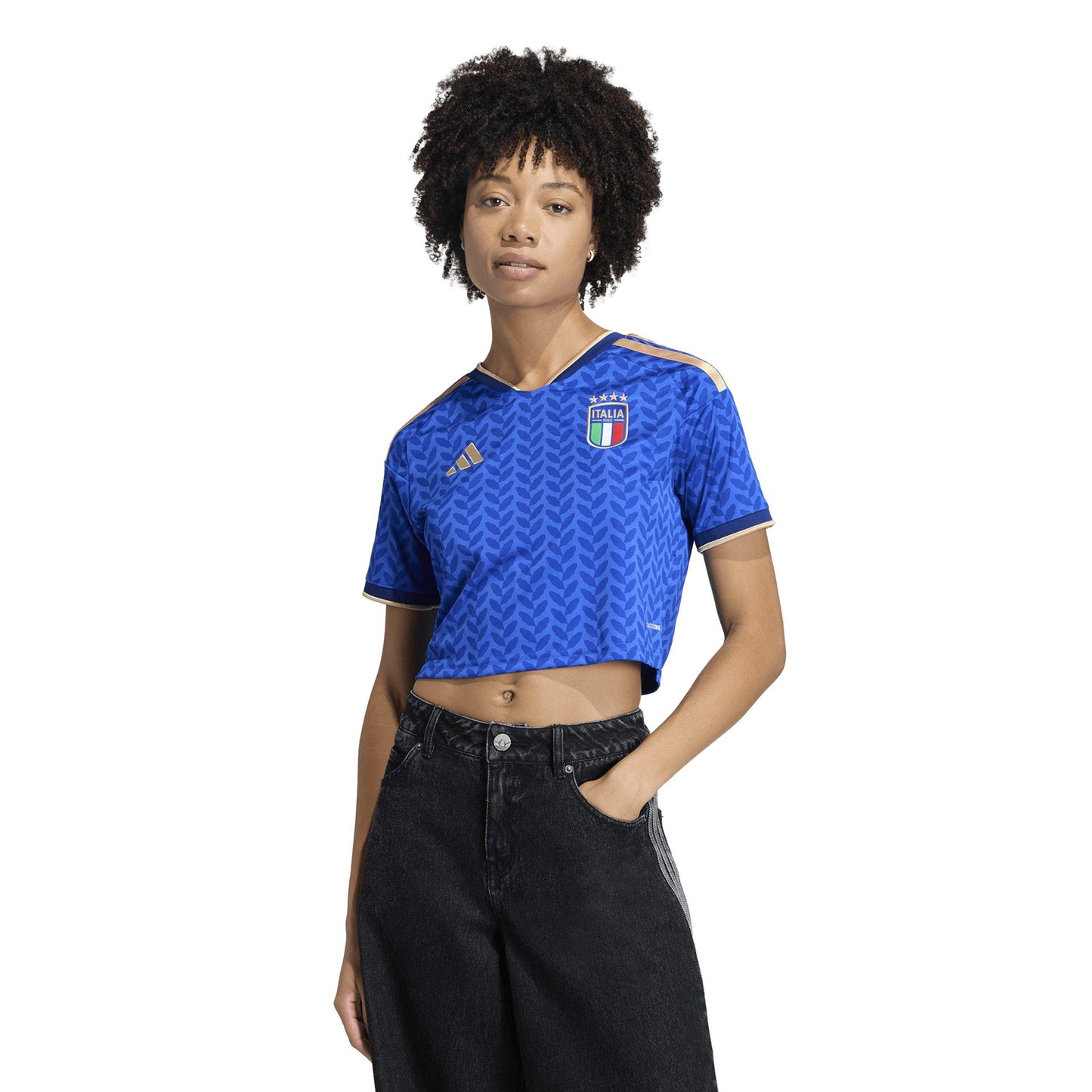 adidas Italy World Cup 2026 Womens Home Cropped Shirt