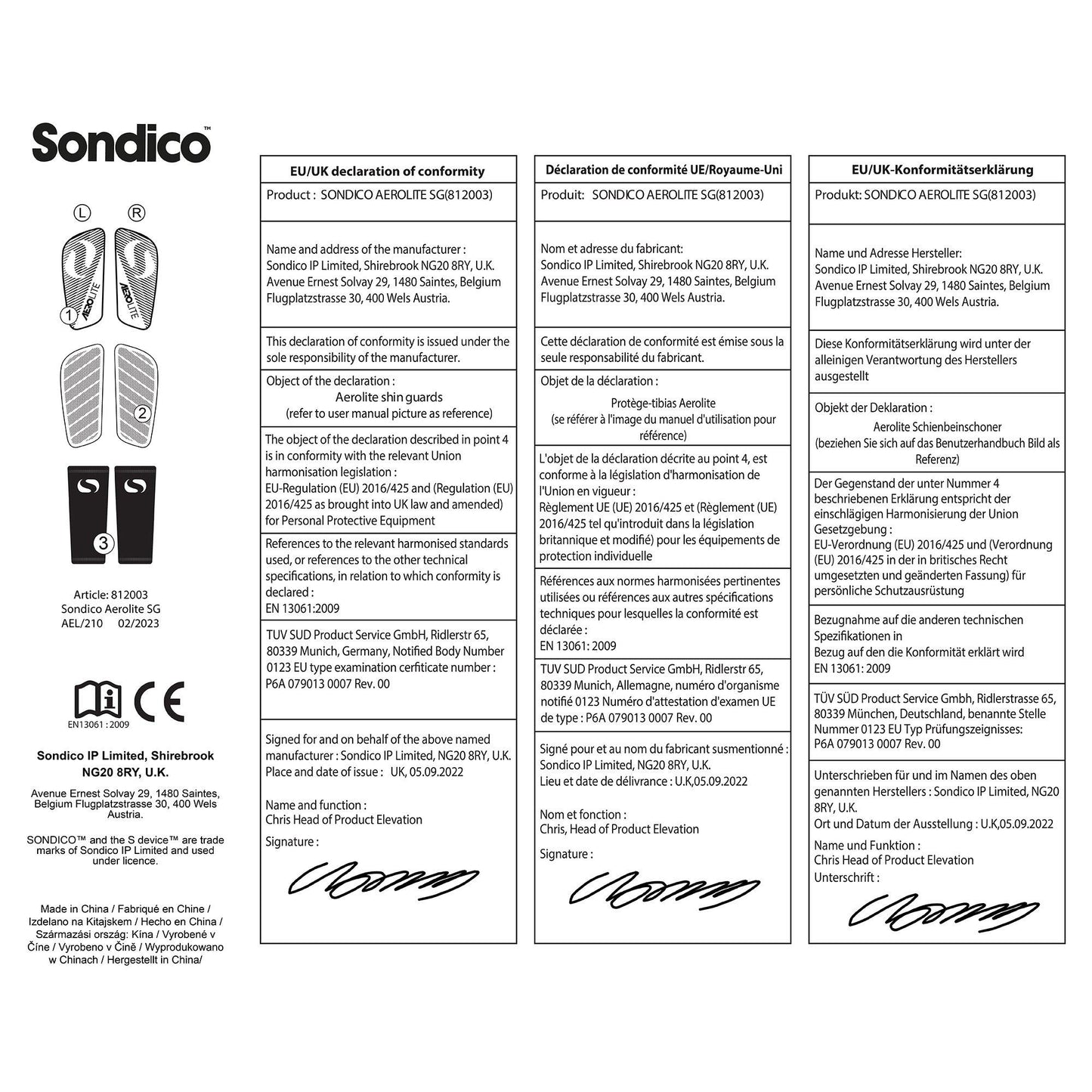 Sondico Aerolite High-Performance Shin Guards