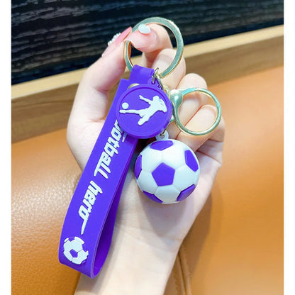 Football Keychain For Fan PVC Soft Glue Soccer Pendant Keychain