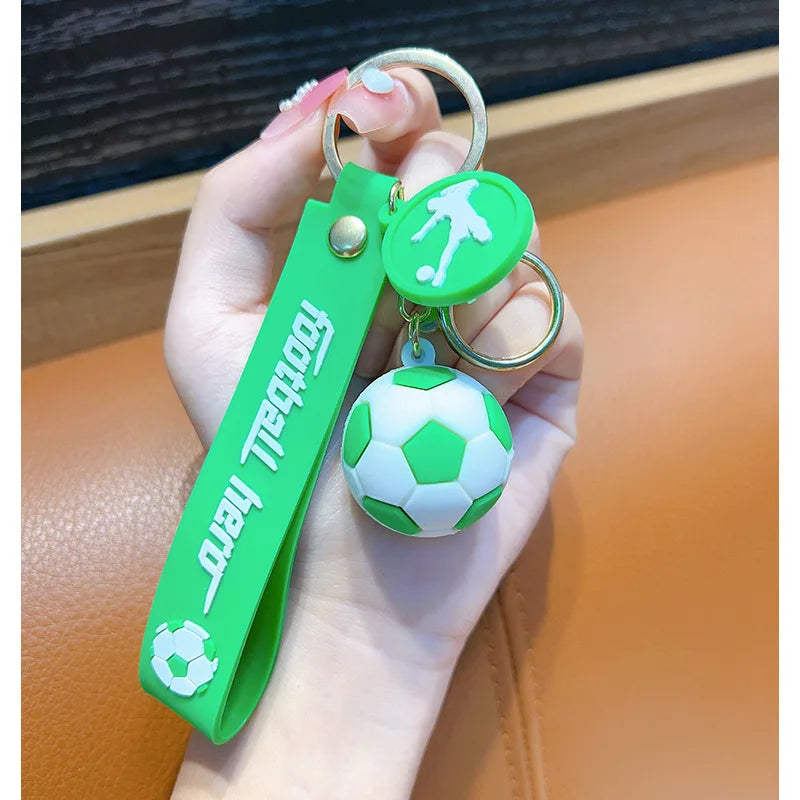 Football Keychain For Fan PVC Soft Glue Soccer Pendant Keychain