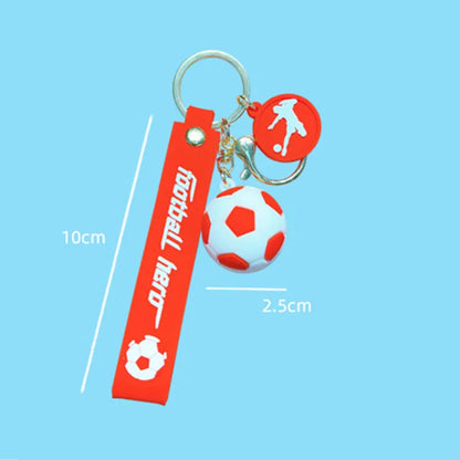 Football Keychain For Fan PVC Soft Glue Soccer Pendant Keychain