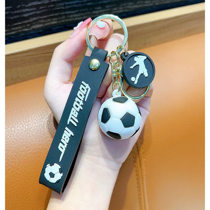 Football Keychain For Fan PVC Soft Glue Soccer Pendant Keychain