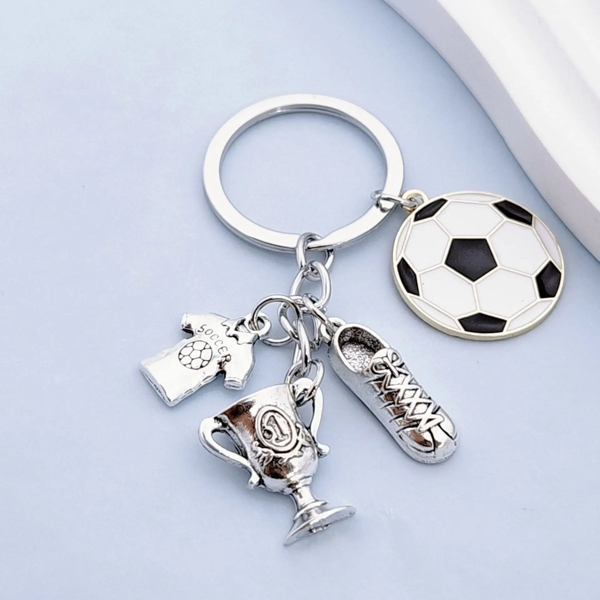 Fashionable Metal Keychain I Love Football