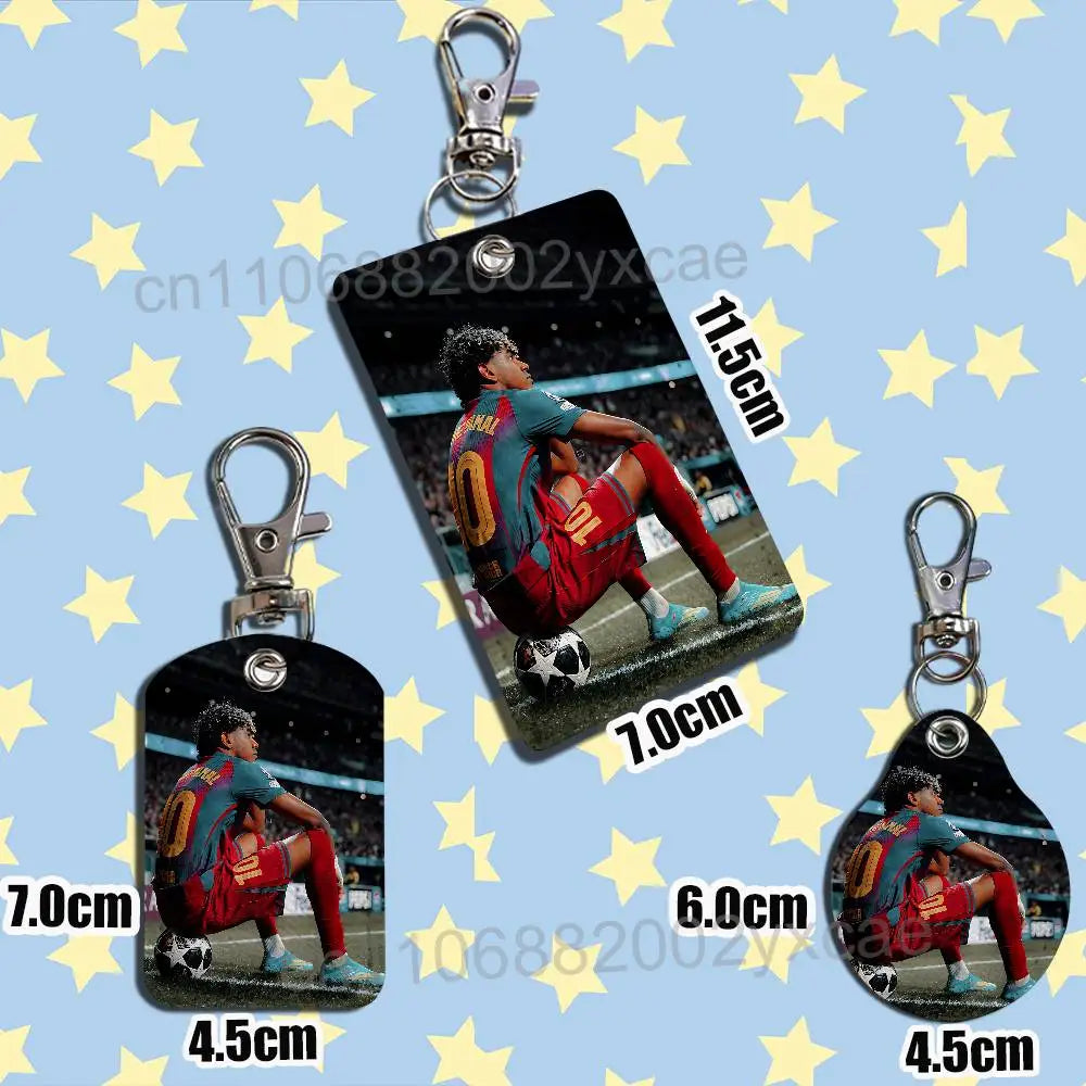 Spain strongest Lamine Yamal Card Holder Keychain Key Ring Door Lock Access Protective Case For Security Gift
