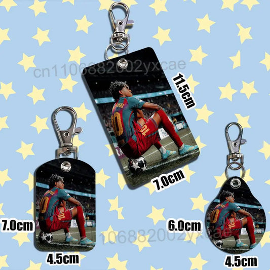 Spain strongest Lamine Yamal Card Holder Keychain Key Ring Door Lock Access Protective Case For Security Gift