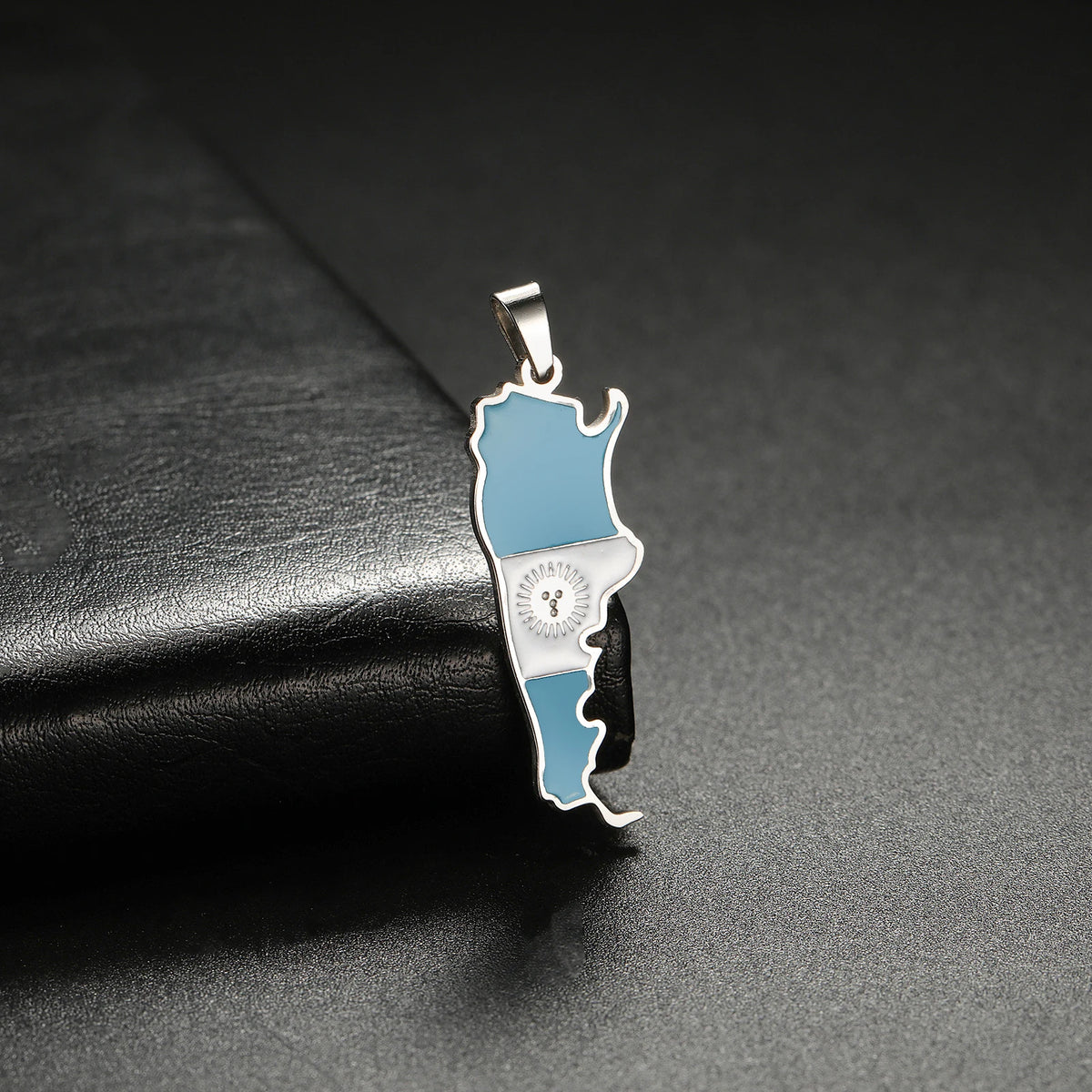 New Drip Oil Stainless Steel Argentina Map Flag Pendant For DIY Necklace Earrings Keychain Argentine Jewelry Making Accessories