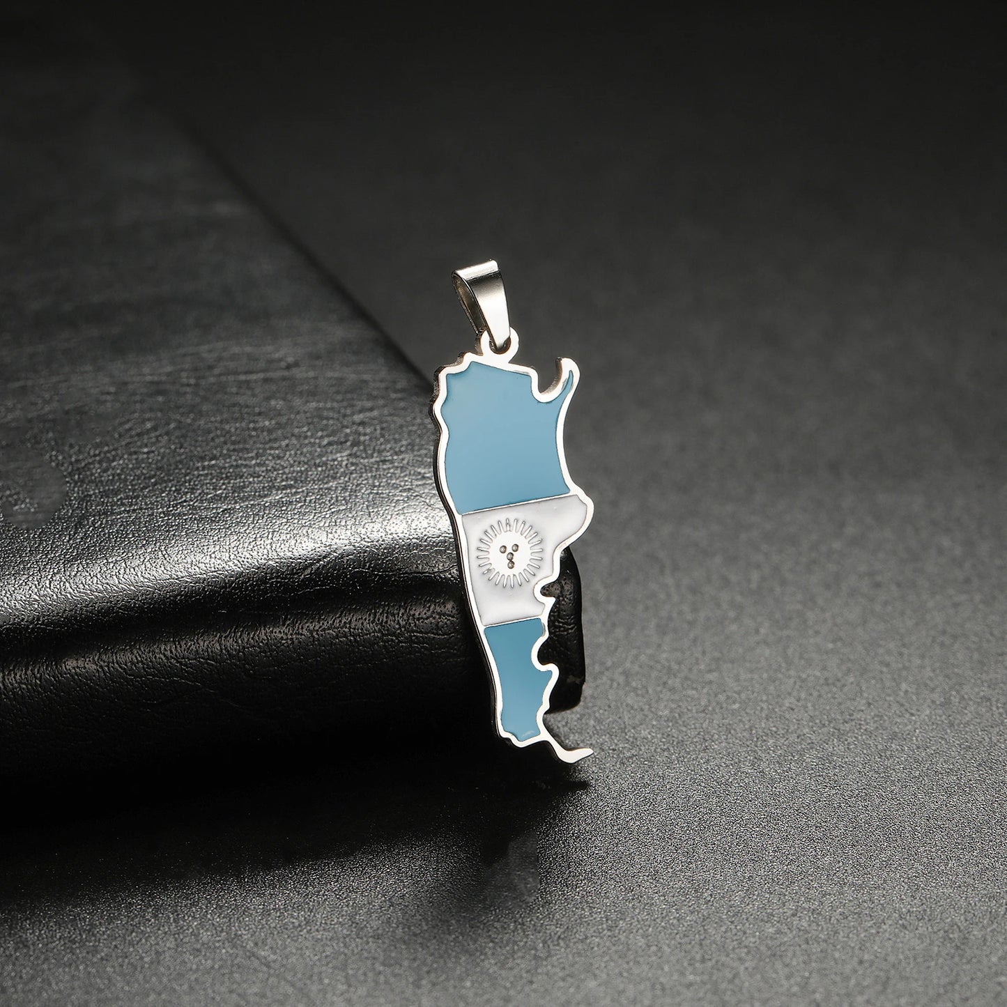 New Drip Oil Stainless Steel Argentina Map Flag Pendant For DIY Necklace Earrings Keychain Argentine Jewelry Making Accessories