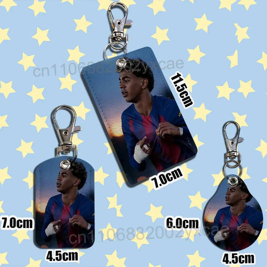 Spain strongest Lamine Yamal Card Holder Keychain Key Ring Door Lock Access Protective Case For Security Gift