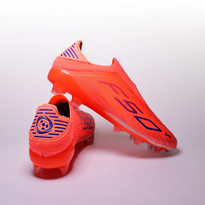 T36 High Quality No-lace Mens Football Boots F50 FG/TF Boys Turf Training Soccer Cleats Laceless Non Slip Football Shoes 35-45