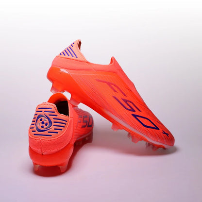 T36 High Quality No-lace Mens Football Boots F50 FG/TF Boys Turf Training Soccer Cleats Laceless Non Slip Football Shoes 35-45