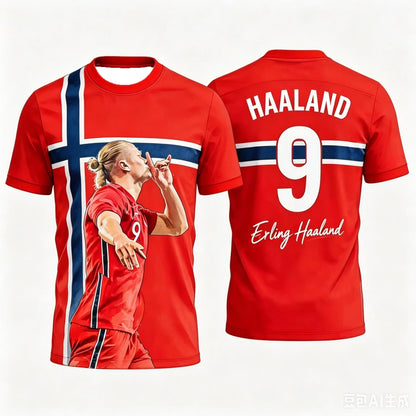 Erling Haaland Elite Young Soccer Jersey with Norway Flag Design