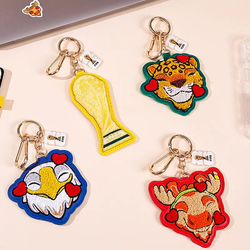 FIFA 2026 World Cup Trophy Keychain, Towel Embroidery Cute Bag Charm
