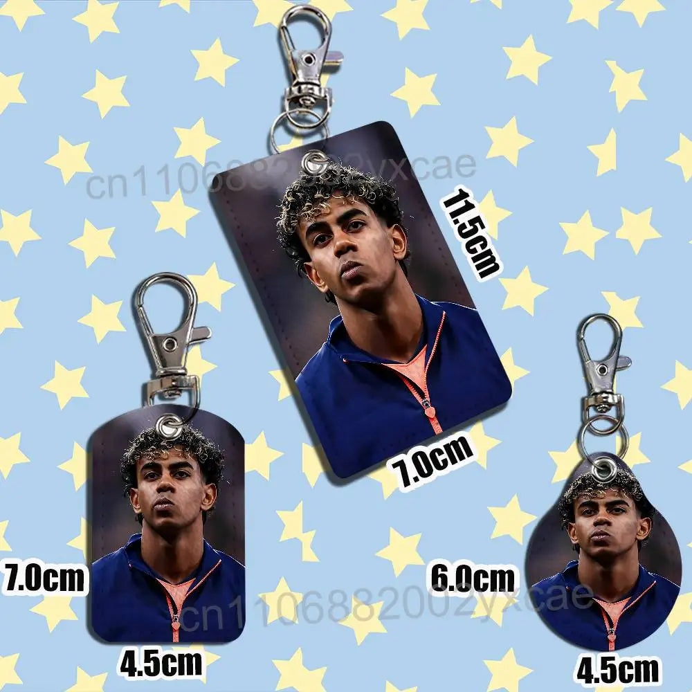 Spain strongest Lamine Yamal Card Holder Keychain Key Ring Door Lock Access Protective Case For Security Gift