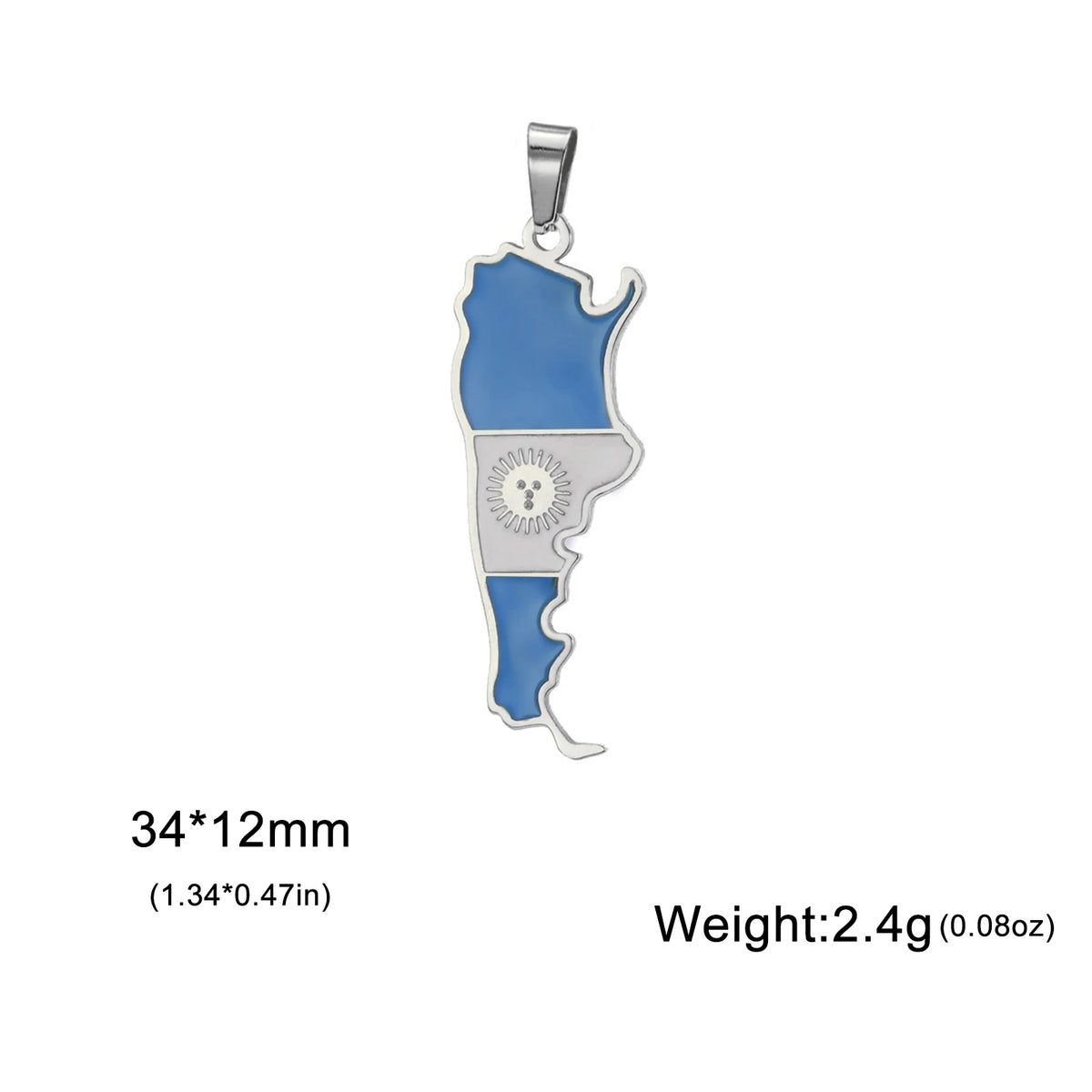 New Drip Oil Stainless Steel Argentina Map Flag Pendant For DIY Necklace Earrings Keychain Argentine Jewelry Making Accessories