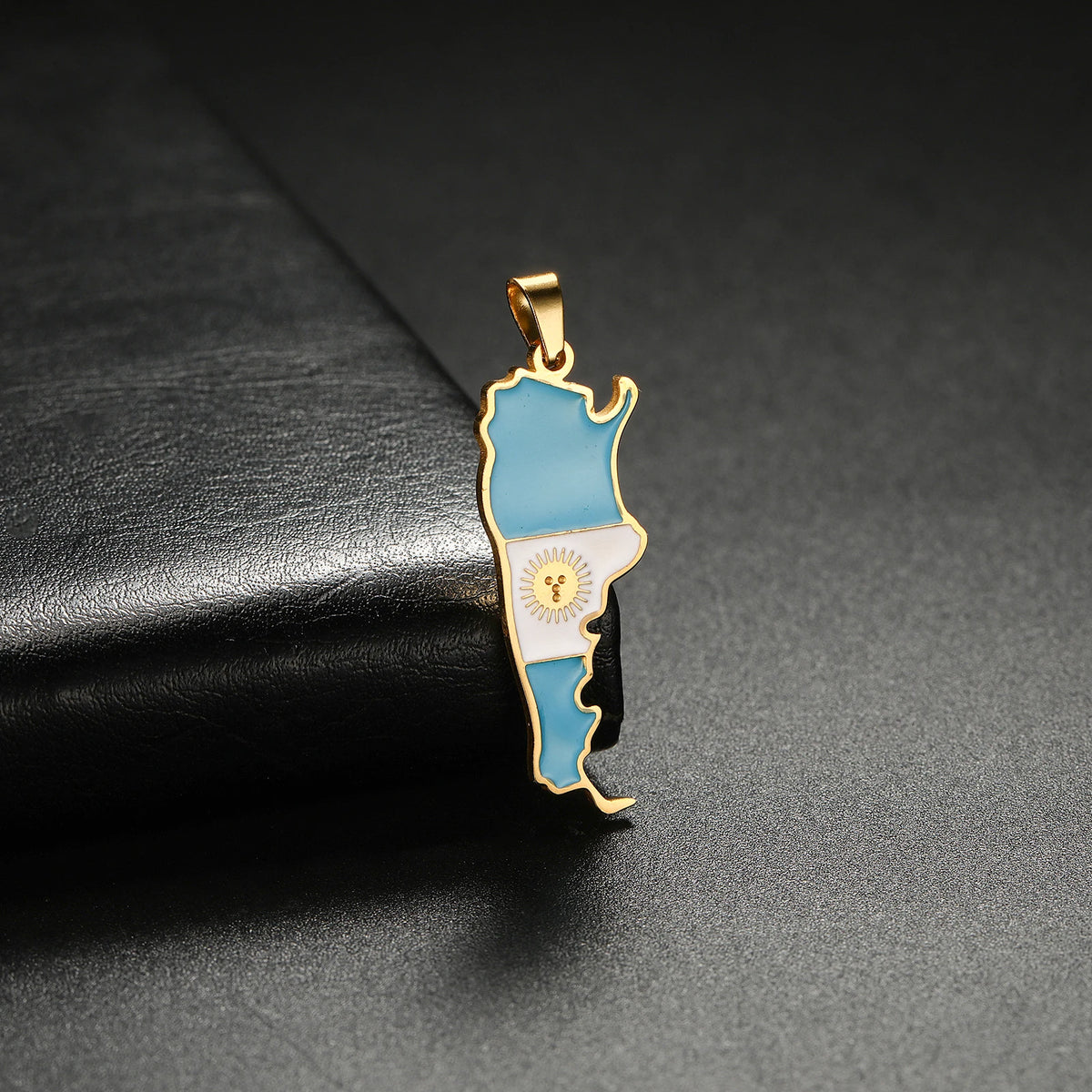 New Drip Oil Stainless Steel Argentina Map Flag Pendant For DIY Necklace Earrings Keychain Argentine Jewelry Making Accessories