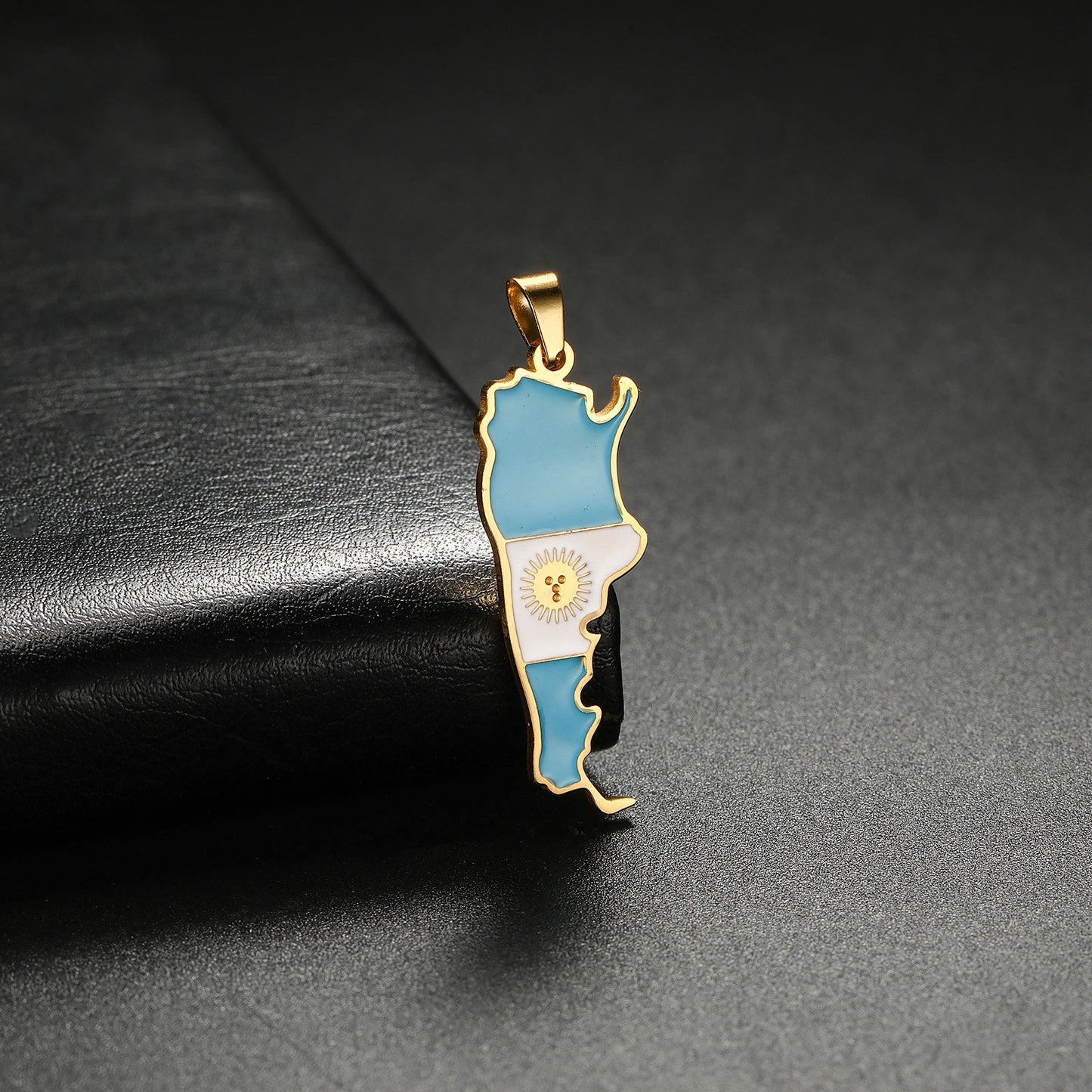 New Drip Oil Stainless Steel Argentina Map Flag Pendant For DIY Necklace Earrings Keychain Argentine Jewelry Making Accessories