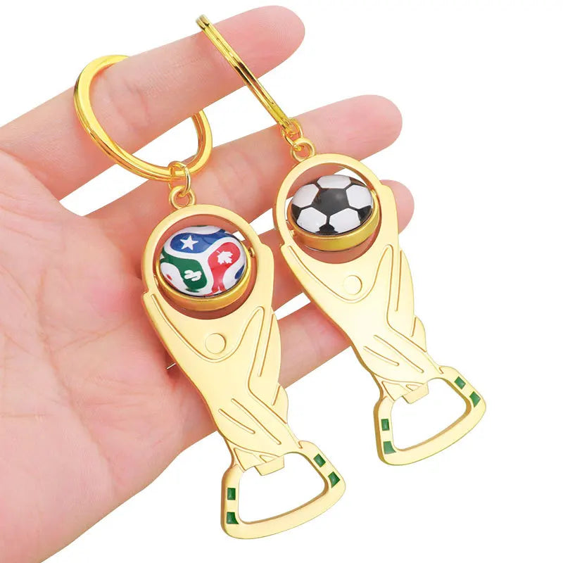 2026 Football Bottle Opener Keychain for Boys Men Fans Star Team Cup Souvenirs Collection Gifts Ball Beer Opener Keyring