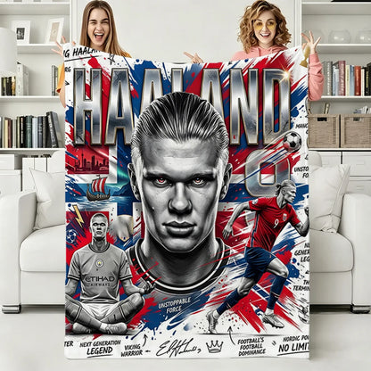 Erling Haaland Football Fan Cozy Blanket