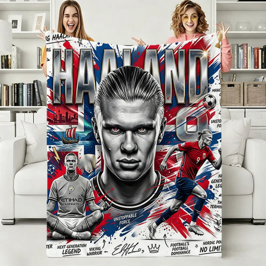 Erling Haaland Football Fan Cozy Blanket