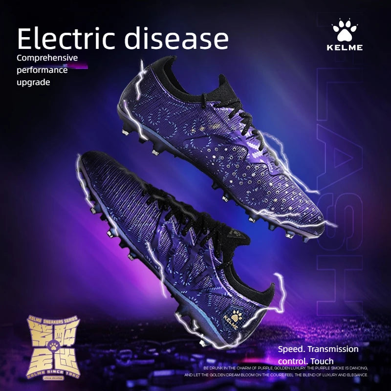 KELME Adult football boots Men's Disease Electric 3.0 Short Spikes Children's MG Professional Match Training Shoes Frisbee Femal