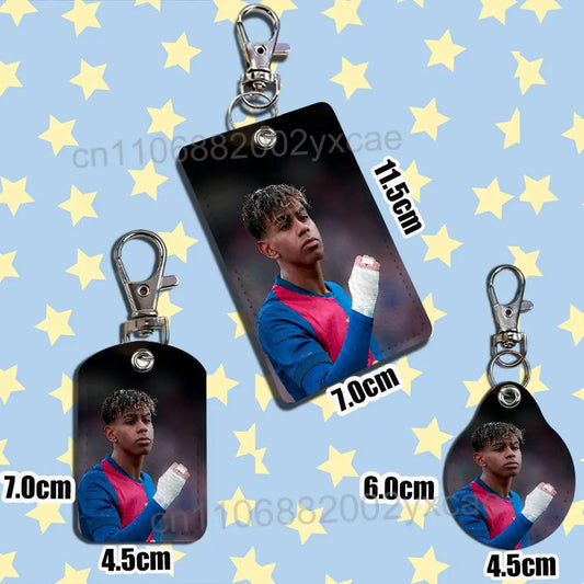 Spain strongest Lamine Yamal Card Holder Keychain Key Ring Door Lock Access Protective Case For Security Gift