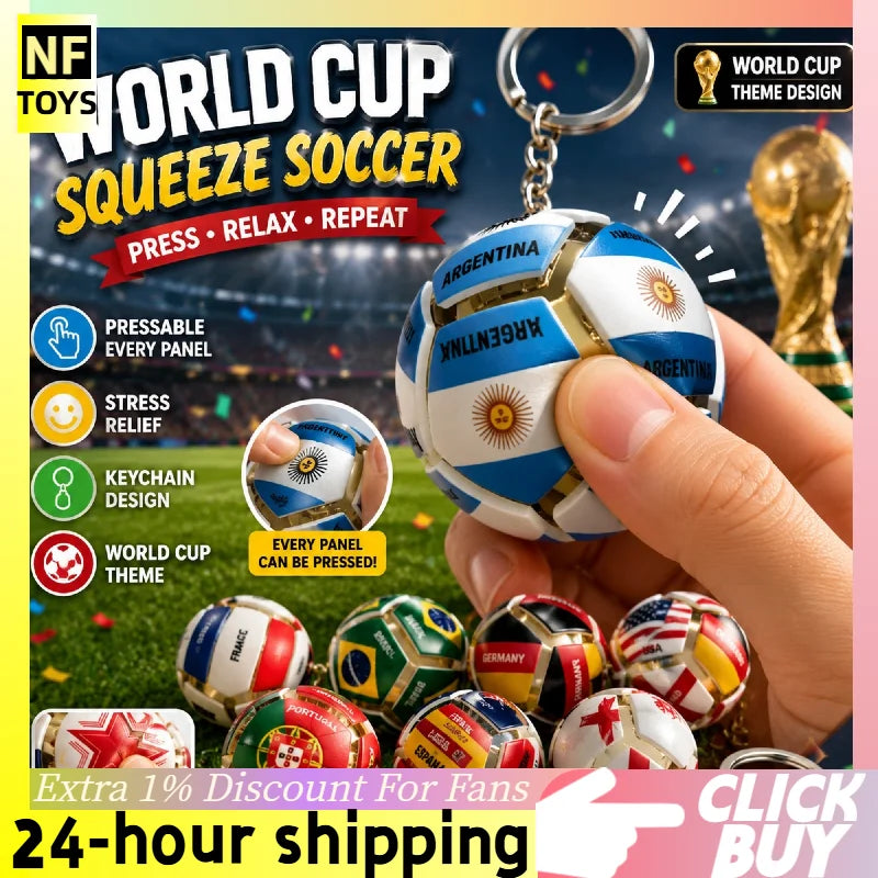 2026 World Cup Themed Football Keychain Lights Up And Can Be Pressed To Decompress Carry It With You And Collect Gifts From Fans