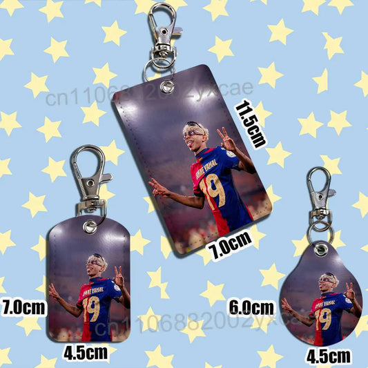 Spain strongest Lamine Yamal Card Holder Keychain Key Ring Door Lock Access Protective Case For Security Gift
