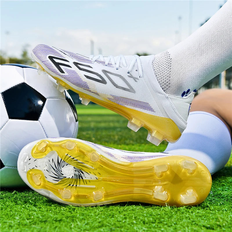F50+ High Quality Mens Football Boots Boys Training Studded Fast Soccer Cleats Outdoor Non Slip Football Shoes Chuteira Campo
