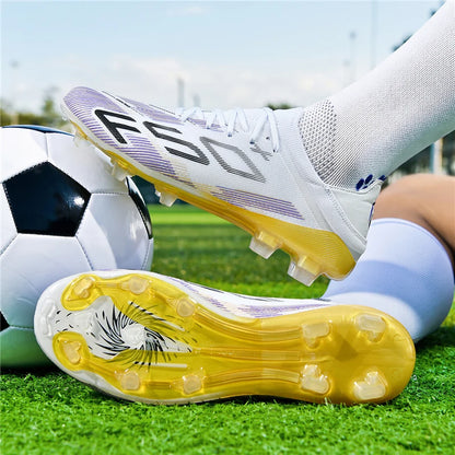 F50+ High Quality Mens Football Boots Boys Training Studded Fast Soccer Cleats Outdoor Non Slip Football Shoes Chuteira Campo