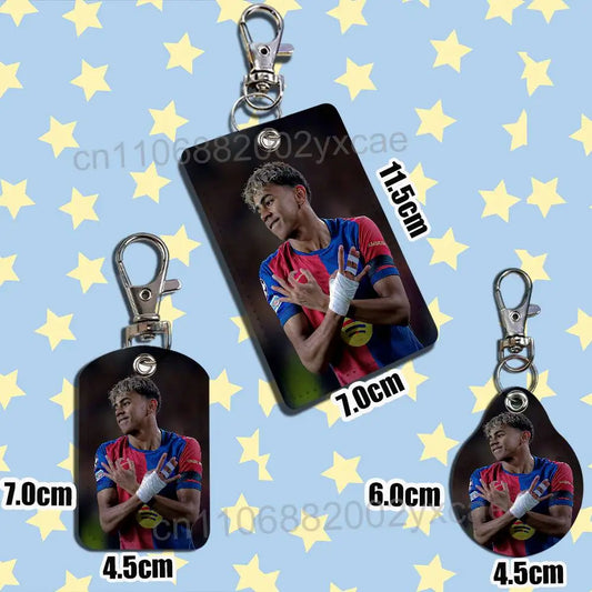 Spain strongest Lamine Yamal Card Holder Keychain Key Ring Door Lock Access Protective Case For Security Gift