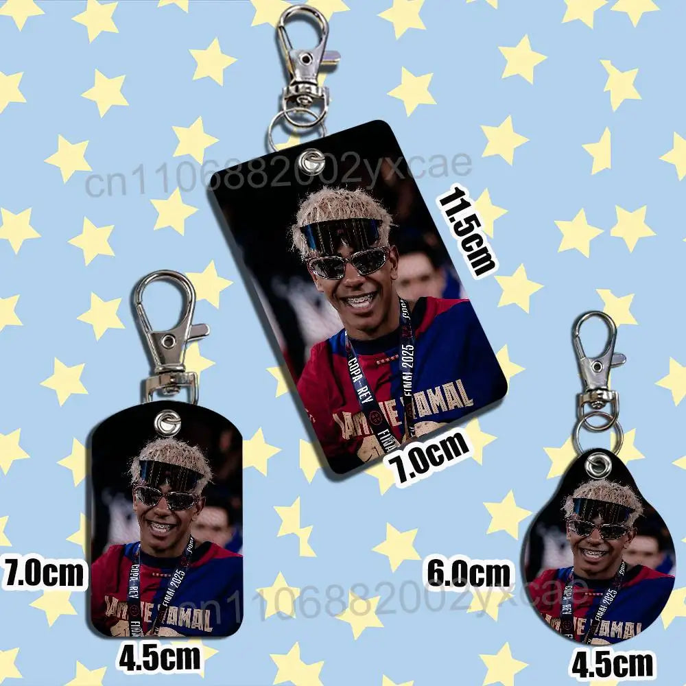 Spain strongest Lamine Yamal Card Holder Keychain Key Ring Door Lock Access Protective Case For Security Gift