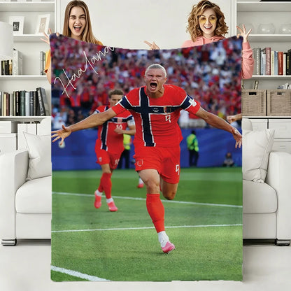 Erling Haaland Football Fan Cozy Blanket