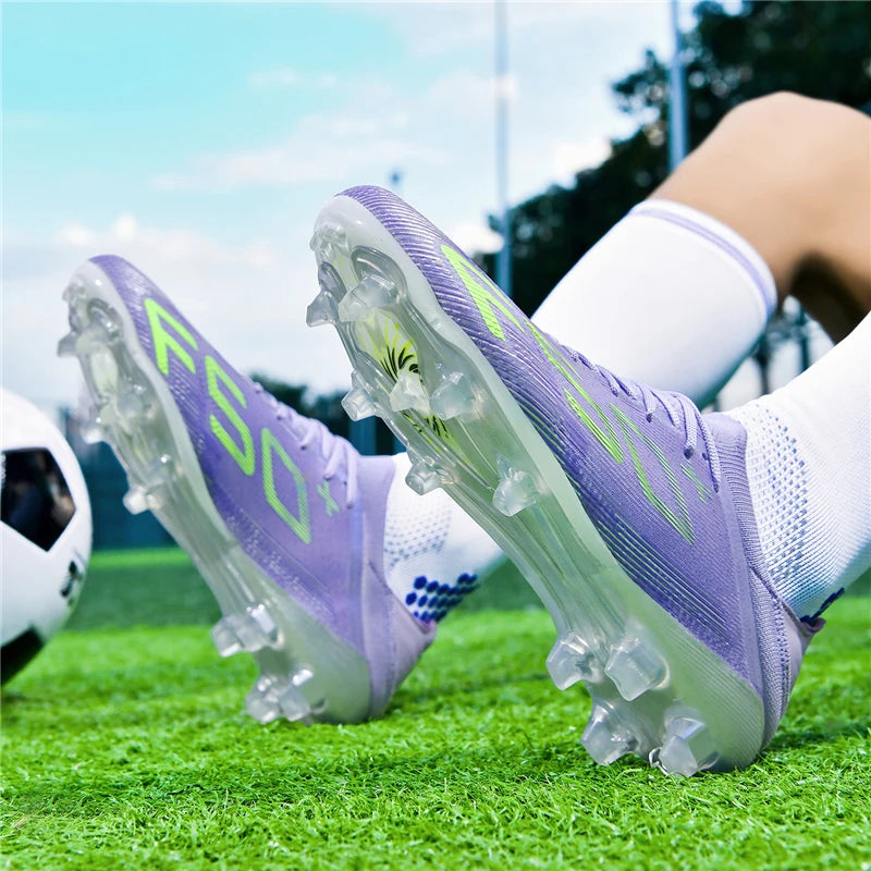 F50+ High Quality Mens Football Boots Boys Training Studded Fast Soccer Cleats Outdoor Non Slip Football Shoes Chuteira Campo