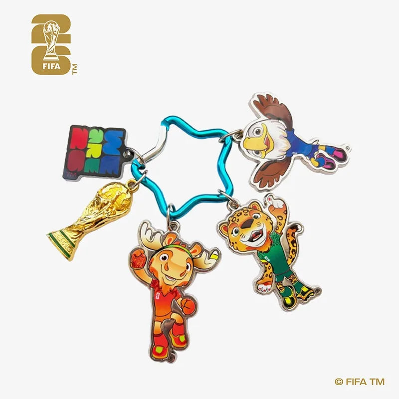 FIFA 2026 World Cup USA Canada Mexico Mascot Trophy Keychain Set