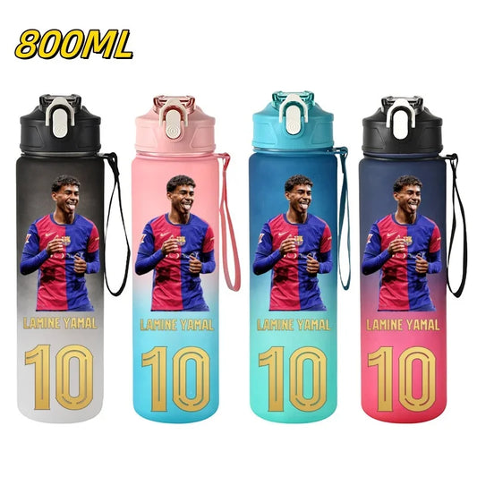 800ML Lamine Yamal Football Star Sports Water Bottle With Straw