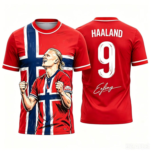 Erling Haaland Elite Young Soccer Jersey with Norway Flag Design