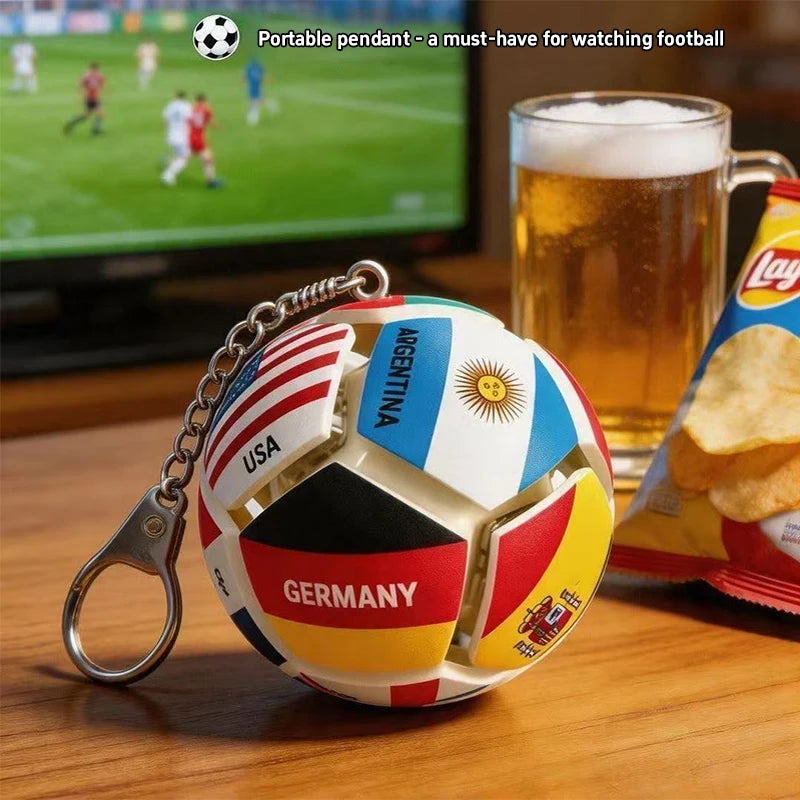 2026 World National Flags Football Keychain Button Stress Relief Soccer Pendant Sport Themed Gift Fan Accessories for Daily Use