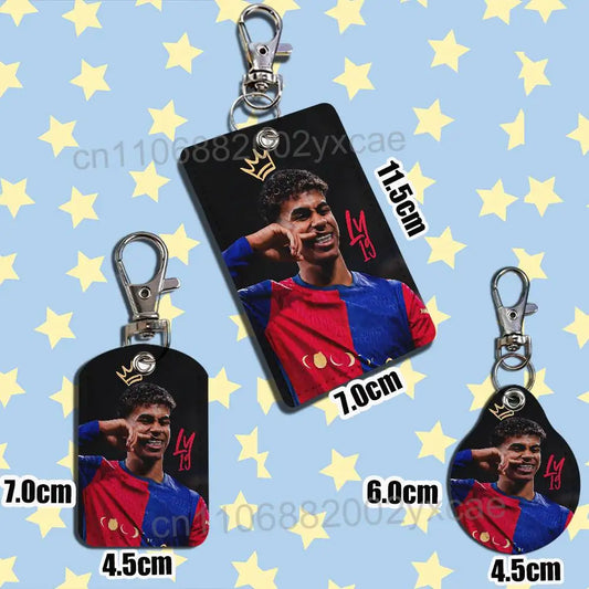Spain strongest Lamine Yamal Card Holder Keychain Key Ring Door Lock Access Protective Case For Security Gift