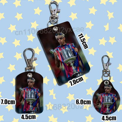 Spain strongest Lamine Yamal Card Holder Keychain Key Ring Door Lock Access Protective Case For Security Gift