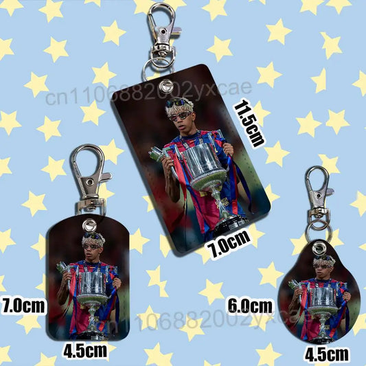 Spain strongest Lamine Yamal Card Holder Keychain Key Ring Door Lock Access Protective Case For Security Gift