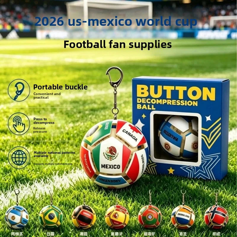 2026 World Cup Themed Football Keychain Lights Up And Can Be Pressed To Decompress Carry It With You And Collect Gifts From Fans