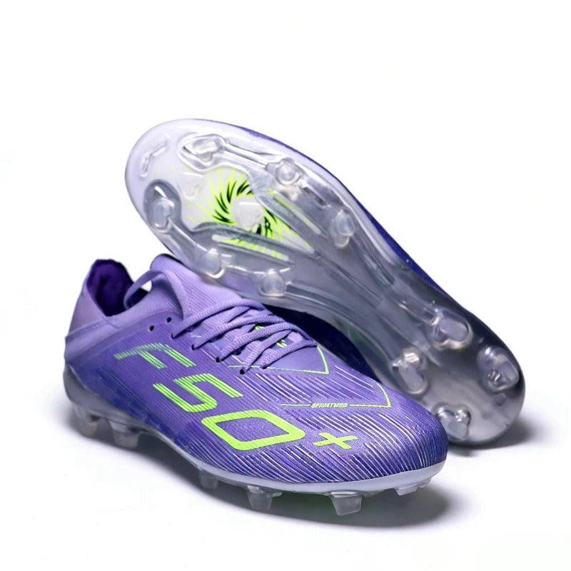 T36 High Quality No-lace Mens Football Boots F50 FG/TF Boys Turf Training Soccer Cleats Laceless Non Slip Football Shoes 35-45