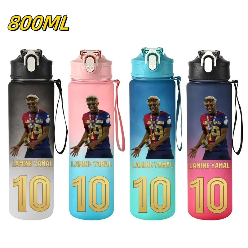 800ML Lamine Yamal Football Star Sports Water Bottle With Straw
