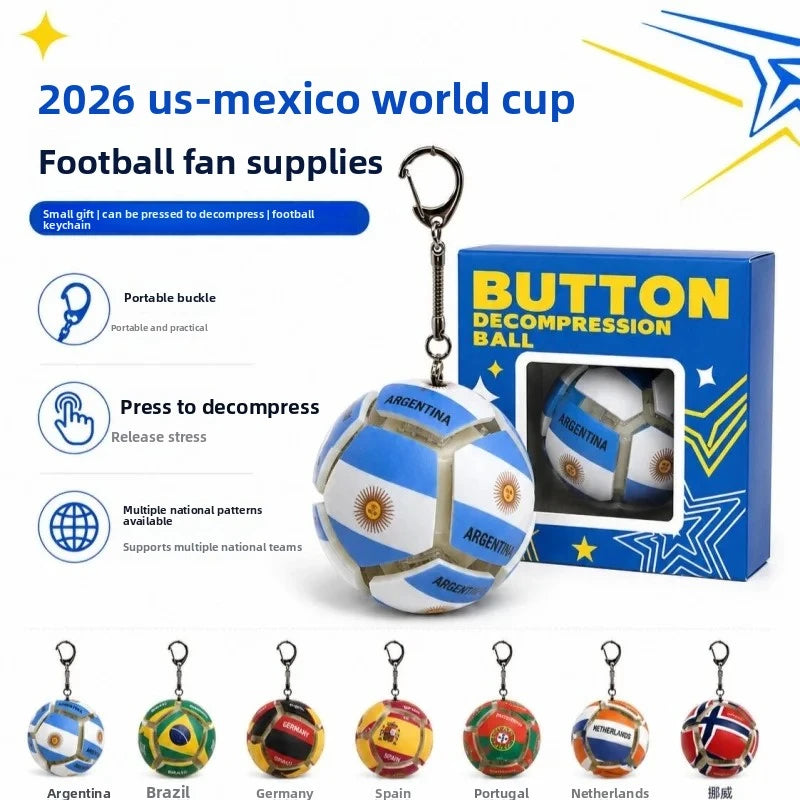 2026 World Cup Themed Football Keychain Lights Up And Can Be Pressed To Decompress Carry It With You And Collect Gifts From Fans