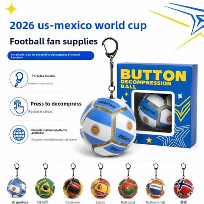2026 World Cup Themed Football Keychain Lights Up And Can Be Pressed To Decompress Carry It With You And Collect Gifts From Fans