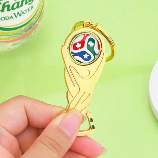 2026 Football Bottle Opener Keychain for Boys Men Fans Star Team Cup Souvenirs Collection Gifts Ball Beer Opener Keyring