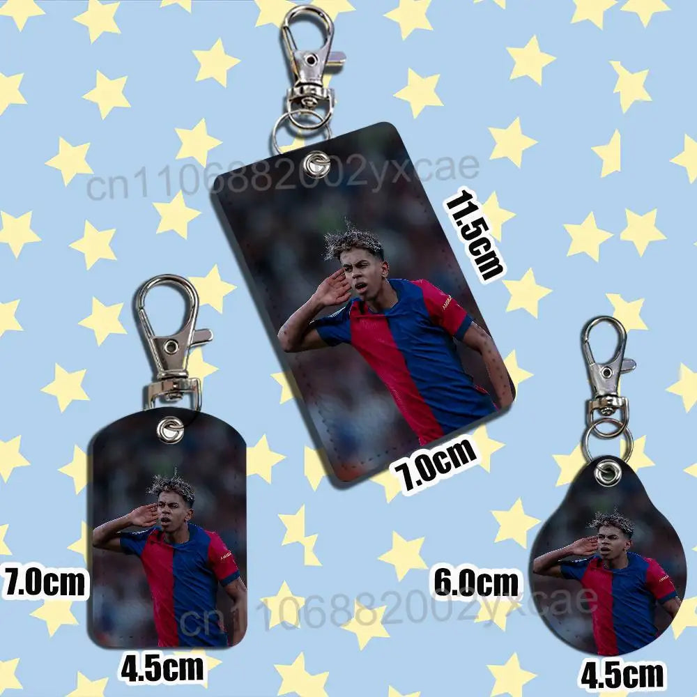 Spain strongest Lamine Yamal Card Holder Keychain Key Ring Door Lock Access Protective Case For Security Gift