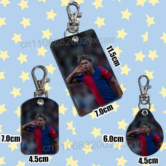 Spain strongest Lamine Yamal Card Holder Keychain Key Ring Door Lock Access Protective Case For Security Gift