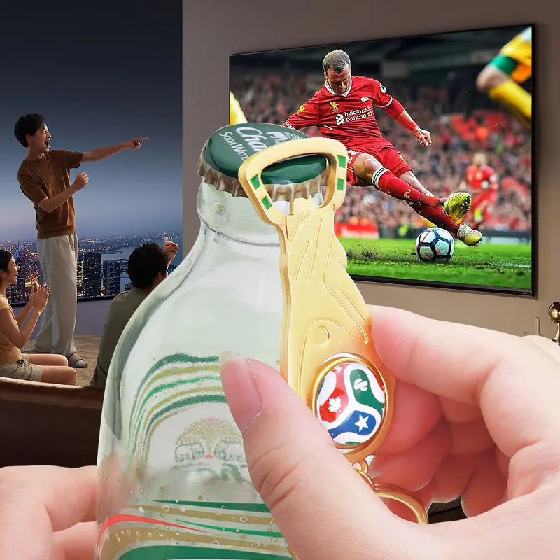 2026 Football Bottle Opener Keychain for Boys Men Fans Star Team Cup Souvenirs Collection Gifts Ball Beer Opener Keyring