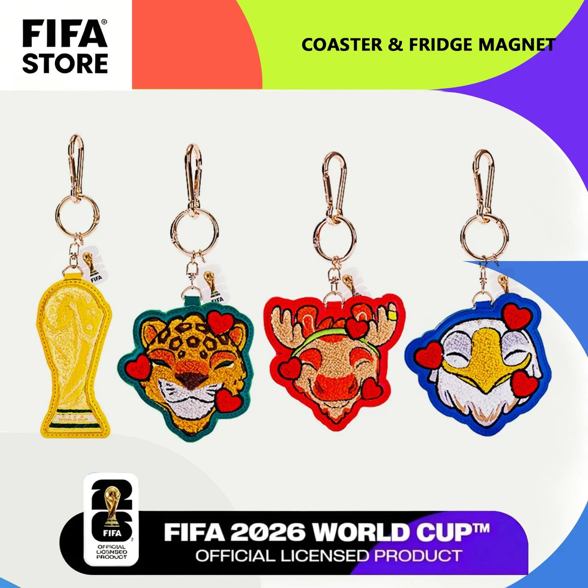 FIFA 2026 World Cup Trophy Keychain, Towel Embroidery Cute Bag Charm